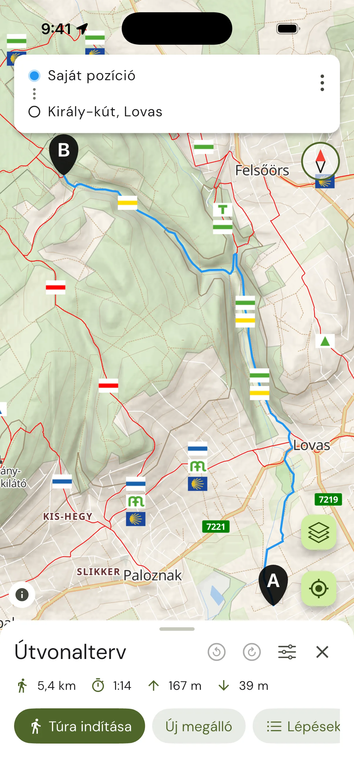 Turistautak app screenshot 2