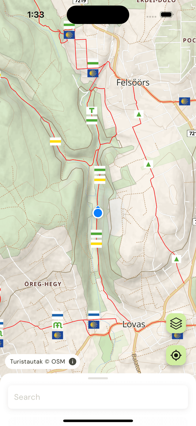 Turistautak app screenshot 1